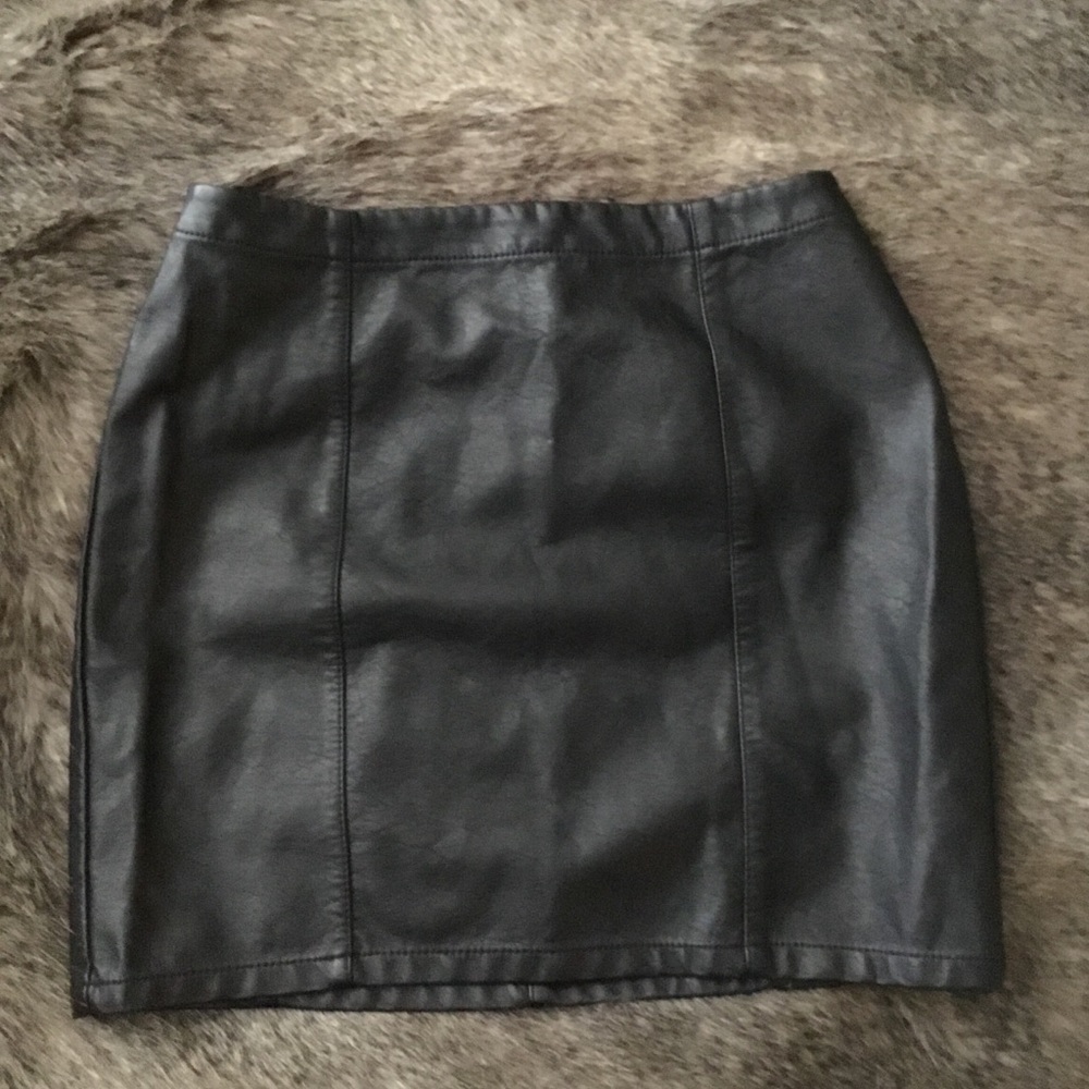 Black Faux Leather Mini Skirt